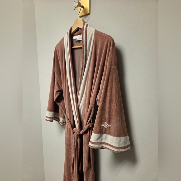 Christian Dior, vintage Mauve Brown and Cream Robe - Picture 2 of 12